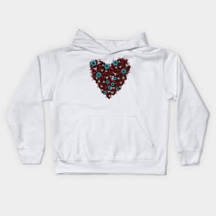 Flesh Heart, Flyes and Flowers Kids Hoodie